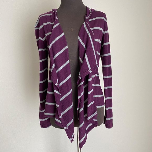 Mossimo sz S Long sleeve hooded open stripe cardigan - Picture 1 of 8